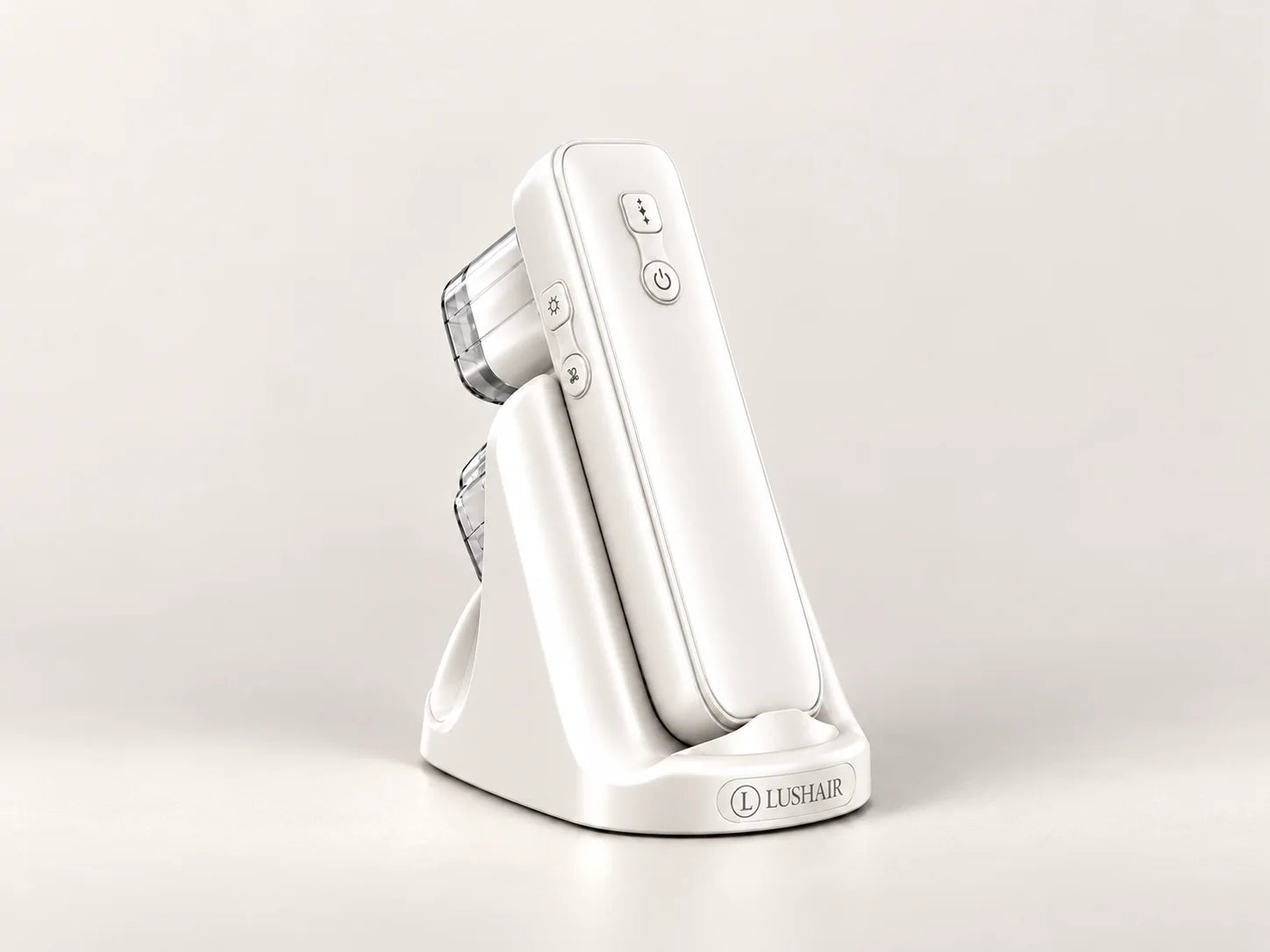 Lushair Pro imaging device resting in its charging cradle
